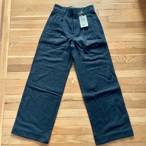 Everlane ReWool Way-High Drape Pant in Heathered Charcoal NWT